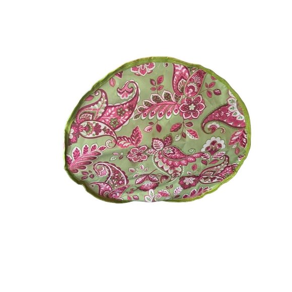 Pink & Green Paisley Tote Bag With Metal Handles - Picture 2 of 4